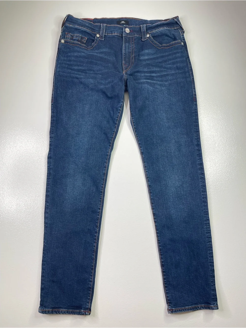 True Religion Geno Slim Fit Dark Wash Stretch Jeans Size 36x34